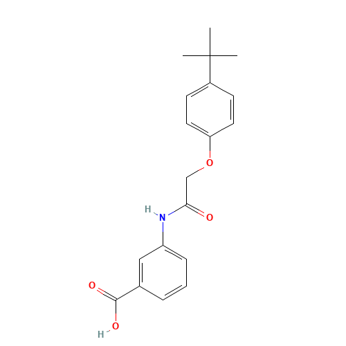 3-[[2-(4-tert-butylphenoxy)acetyl]amino]benzoic acid (CAS: 405921-06-4) - Related Chemical Product