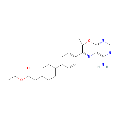 ethyl 2-[4-[4-(4-amino-7,7-dimethylpyrimido[4,5-b][1,4]oxazin-6-yl)phenyl]cyclohexyl]acetate (CAS: 701232-19-1) - Related Chemical Product