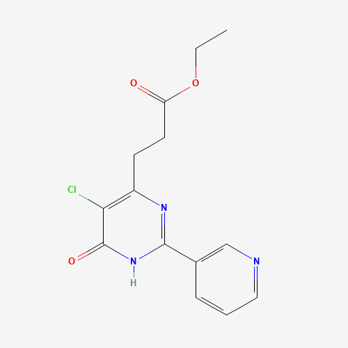 ethyl 3-(5-chloro-4-oxo-2-pyridin-3-yl-1H-pyrimidin-6-yl)propanoate (CAS: 1416374-45-2) - Chemical Structure and Molecular Formula 