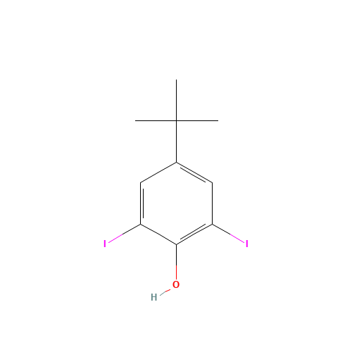 4-tert-butyl-2,6-diiodophenol (CAS: 75908-75-7) - Chemical Structure and Molecular Formula 