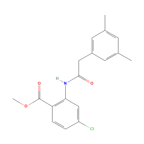 methyl 4-chloro-2-[[2-(3,5-dimethylphenyl)acetyl]amino]benzoate (CAS: 199942-82-0) - Related Chemical Product