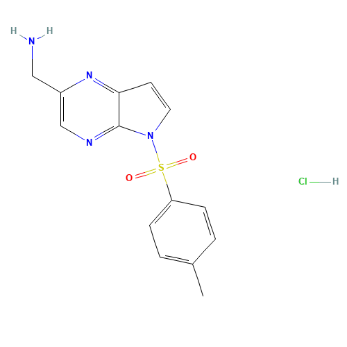 [5-(4-methylphenyl)sulfonylpyrrolo[2,3-b]pyrazin-2-yl]methanamine;hydrochloride (CAS: 1201186-92-6) - Related Chemical Product