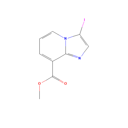 methyl 3-iodoimidazo[1,2-a]pyridine-8-carboxylate (CAS: 885276-95-9) - Chemical Structure and Molecular Formula 