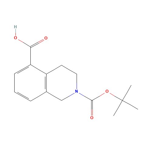 2-[(2-methylpropan-2-yl)oxycarbonyl]-3,4-dihydro-1H-isoquinoline-5-carboxylic acid (CAS: 872001-50-8) - Chemical Structure and Molecular Formula 