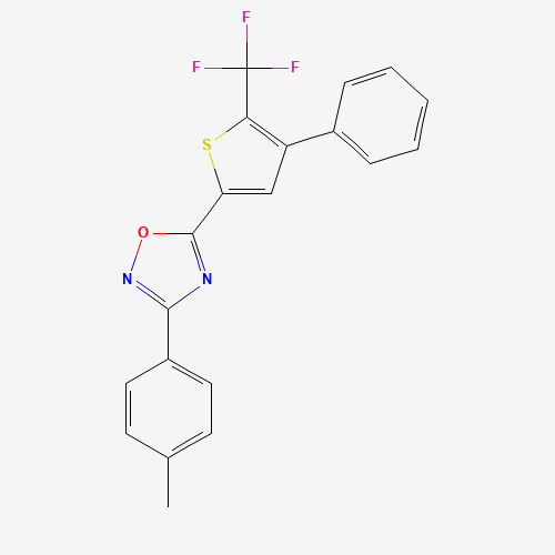 3-(4-methylphenyl)-5-[4-phenyl-5-(trifluoromethyl)thiophen-2-yl]-1,2,4-oxadiazole (CAS: 256414-84-3) - Chemical Structure and Molecular Formula 
