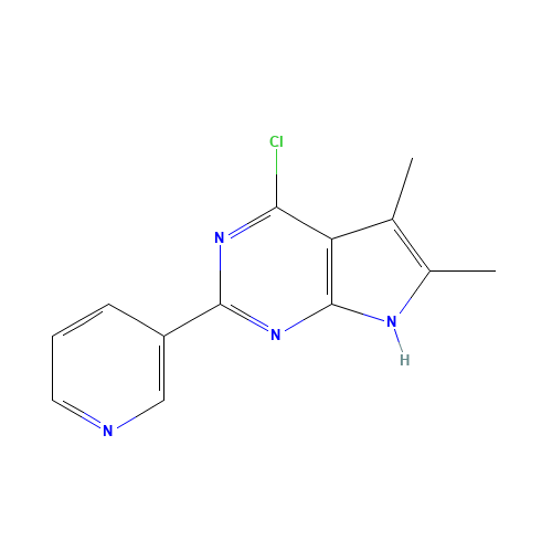4-chloro-5,6-dimethyl-2-pyridin-3-yl-7H-pyrrolo[2,3-d]pyrimidine (CAS: 251947-10-1) - Related Chemical Product