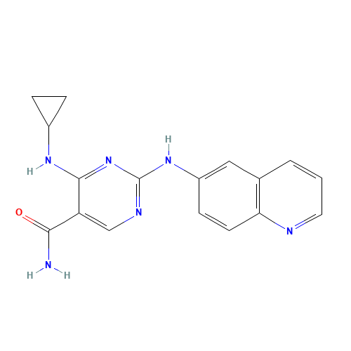 4-(cyclopropylamino)-2-(quinolin-6-ylamino)pyrimidine-5-carboxamide (CAS: 1198302-22-5) - Related Chemical Product