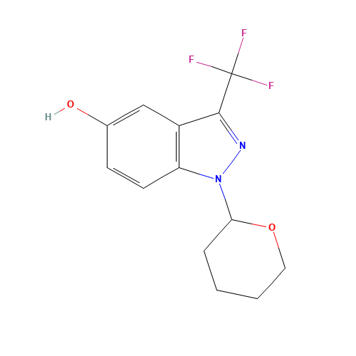 1-(oxan-2-yl)-3-(trifluoromethyl)indazol-5-ol (CAS: 1428558-24-0) - Chemical Structure and Molecular Formula 