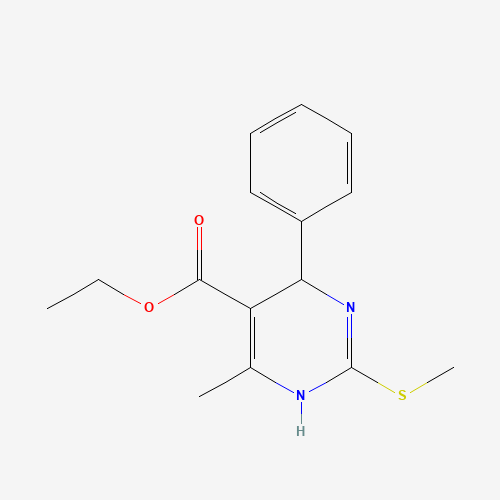 ethyl 6-methyl-2-methylsulfanyl-4-phenyl-1,4-dihydropyrimidine-5-carboxylate (CAS: 74840-45-2) - Chemical Structure and Molecular Formula 