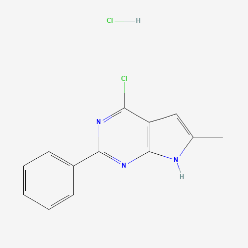 4-chloro-6-methyl-2-phenyl-7H-pyrrolo[2,3-d]pyrimidine;hydrochloride (CAS: 443118-76-1) - Chemical Structure and Molecular Formula 