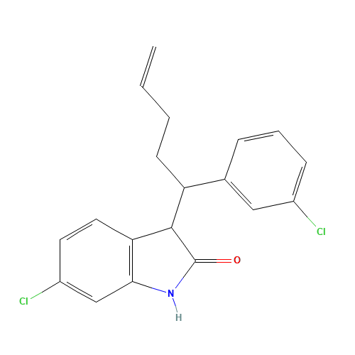 6-chloro-3-[1-(3-chlorophenyl)pent-4-enyl]-1,3-dihydroindol-2-one (CAS: 1352074-73-7) - Related Chemical Product