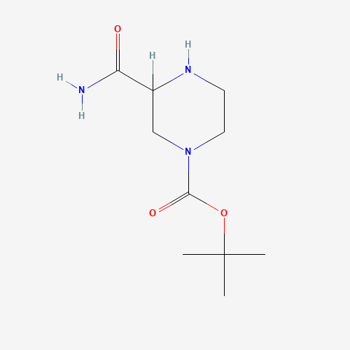 tert-butyl 3-carbamoylpiperazine-1-carboxylate (CAS: 112257-24-6) - Chemical Structure and Molecular Formula 