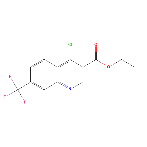 ethyl 4-chloro-7-(trifluoromethyl)quinoline-3-carboxylate (CAS: 21168-42-3) - Chemical Structure and Molecular Formula 