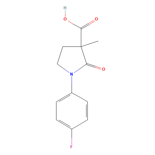 1-(4-fluorophenyl)-3-methyl-2-oxopyrrolidine-3-carboxylic acid (CAS: 946505-22-2) - Related Chemical Product