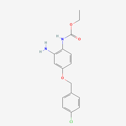 ethyl N-[2-amino-4-[(4-chlorophenyl)methoxy]phenyl]carbamate (CAS: 1043424-95-8) - Chemical Structure and Molecular Formula 