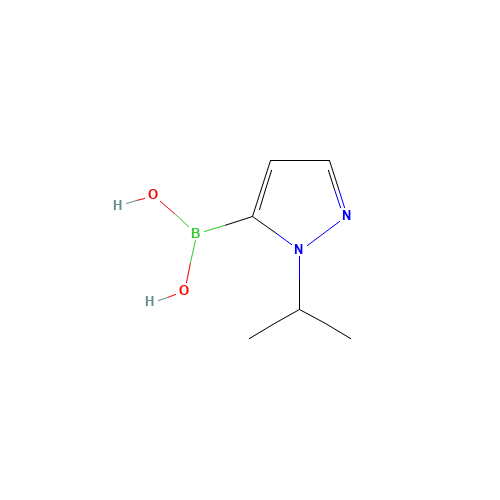 (2-propan-2-ylpyrazol-3-yl)boronic acid (CAS: 839714-33-9) - Chemical Structure and Molecular Formula 