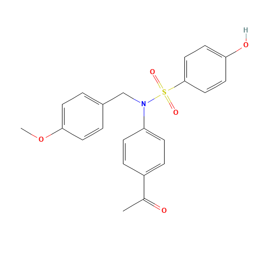 N-(4-acetylphenyl)-4-hydroxy-N-[(4-methoxyphenyl)methyl]benzenesulfonamide (CAS: 941695-43-8) - Chemical Structure and Molecular Formula 