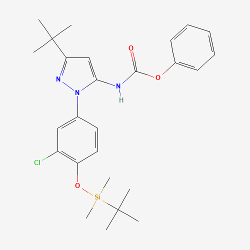phenyl N-[5-tert-butyl-2-[4-[tert-butyl(dimethyl)silyl]oxy-3-chlorophenyl]pyrazol-3-yl]carbamate (CAS: 945995-00-6) - Related Chemical Product