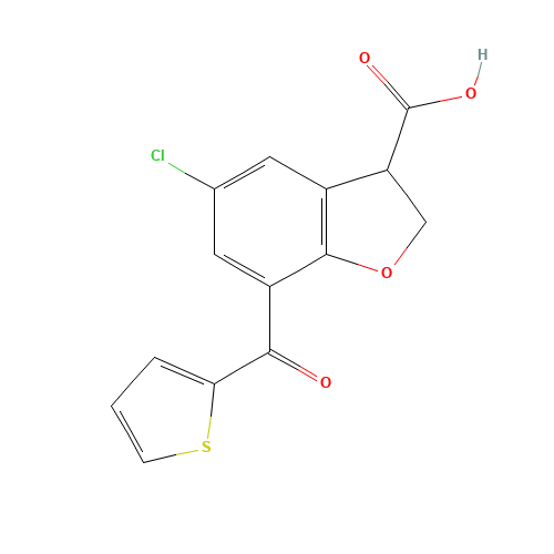 5-chloro-7-(thiophene-2-carbonyl)-2,3-dihydro-1-benzofuran-3-carboxylic acid (CAS: 93669-86-4) - Related Chemical Product
