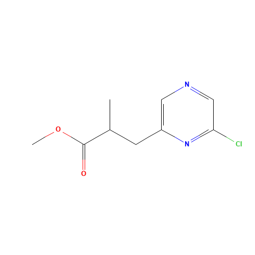 methyl 3-(6-chloropyrazin-2-yl)-2-methylpropanoate (CAS: 1346172-02-8) - Chemical Structure and Molecular Formula 