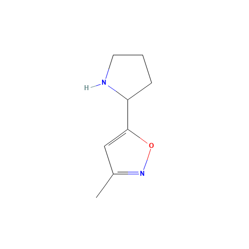 3-methyl-5-pyrrolidin-2-yl-1,2-oxazole (CAS: 851434-82-7) - Chemical Structure and Molecular Formula 