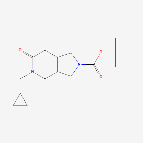 tert-butyl 5-(cyclopropylmethyl)-6-oxo-1,3,3a,4,7,7a-hexahydropyrrolo[3,4-c]pyridine-2-carboxylate (CAS: 1360364-12-0) - Chemical Structure and Molecular Formula 