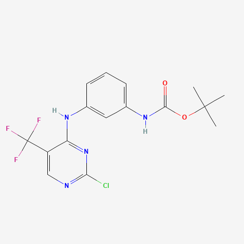 tert-butyl N-[3-[[2-chloro-5-(trifluoromethyl)pyrimidin-4-yl]amino]phenyl]carbamate (CAS: 1374507-23-9) - Related Chemical Product