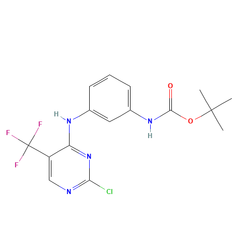 tert-butyl N-[3-[[2-chloro-5-(trifluoromethyl)pyrimidin-4-yl]amino]phenyl]carbamate (CAS: 1374507-23-9) - Related Chemical Product