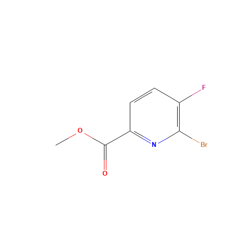 methyl 6-bromo-5-fluoropyridine-2-carboxylate (CAS: 1210419-26-3) - Chemical Structure and Molecular Formula 