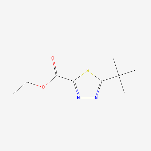 ethyl 5-tert-butyl-1,3,4-thiadiazole-2-carboxylate (CAS: 507476-05-3) - Chemical Structure and Molecular Formula 