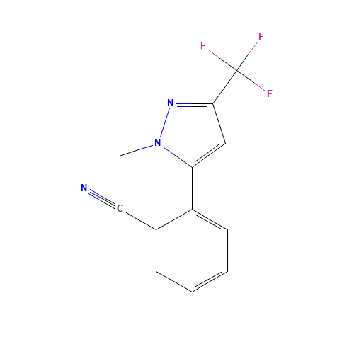 2-[2-methyl-5-(trifluoromethyl)pyrazol-3-yl]benzonitrile (CAS: 910037-17-1) - Related Chemical Product