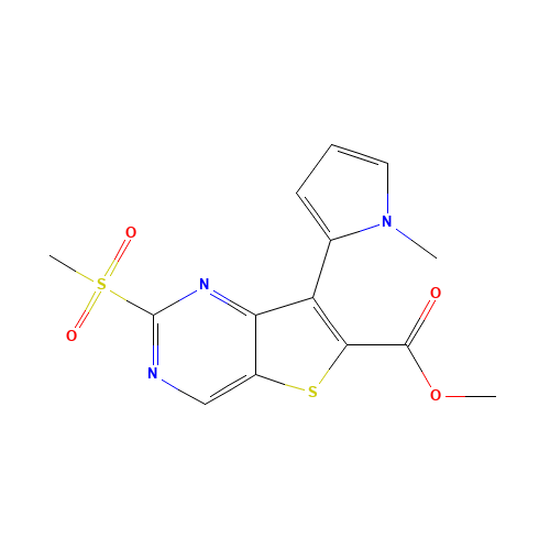 methyl 7-(1-methylpyrrol-2-yl)-2-methylsulfonylthieno[3,2-d]pyrimidine-6-carboxylate (CAS: 1462950-34-0) - Related Chemical Product