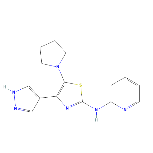 4-(1H-pyrazol-4-yl)-N-pyridin-2-yl-5-pyrrolidin-1-yl-1,3-thiazol-2-amine (CAS: 1235312-58-9) - Related Chemical Product