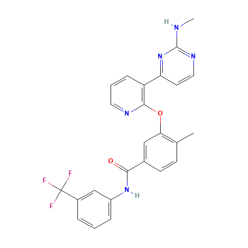 4-methyl-3-[3-[2-(methylamino)pyrimidin-4-yl]pyridin-2-yl]oxy-N-[3-(trifluoromethyl)phenyl]benzamide (CAS: 870223-96-4) - Related Chemical Product