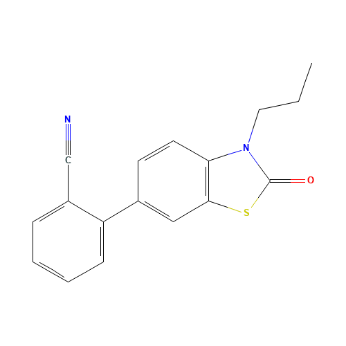 2-(2-oxo-3-propyl-1,3-benzothiazol-6-yl)benzonitrile (CAS: 1345960-64-6) - Chemical Structure and Molecular Formula 