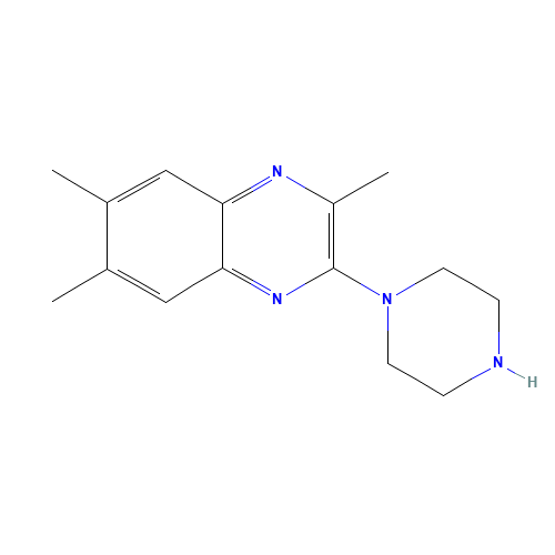 2,6,7-trimethyl-3-piperazin-1-ylquinoxaline (CAS: 55686-42-5) - Chemical Structure and Molecular Formula 