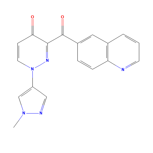 1-(1-methylpyrazol-4-yl)-3-(quinoline-6-carbonyl)pyridazin-4-one (CAS: 1314395-66-8) - Chemical Structure and Molecular Formula 