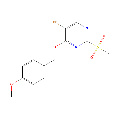 5-bromo-4-[(4-methoxyphenyl)methoxy]-2-methylsulfonylpyrimidine (CAS: 1343461-06-2) - Chemical Structure and Molecular Formula 
