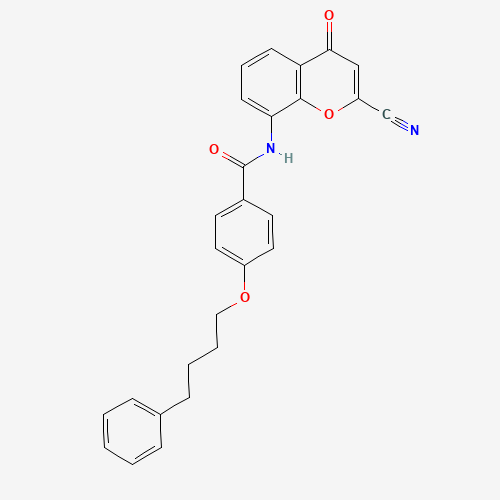 N-(2-cyano-4-oxochromen-8-yl)-4-(4-phenylbutoxy)benzamide (CAS: 136450-11-8) - Related Chemical Product