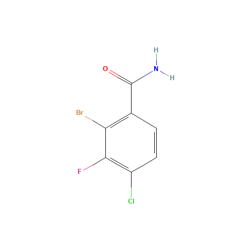 2-bromo-4-chloro-3-fluorobenzamide (CAS: 1430115-46-0) - Chemical Structure and Molecular Formula 