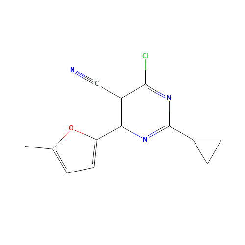 4-chloro-2-cyclopropyl-6-(5-methylfuran-2-yl)pyrimidine-5-carbonitrile (CAS: 1190976-92-1) - Related Chemical Product