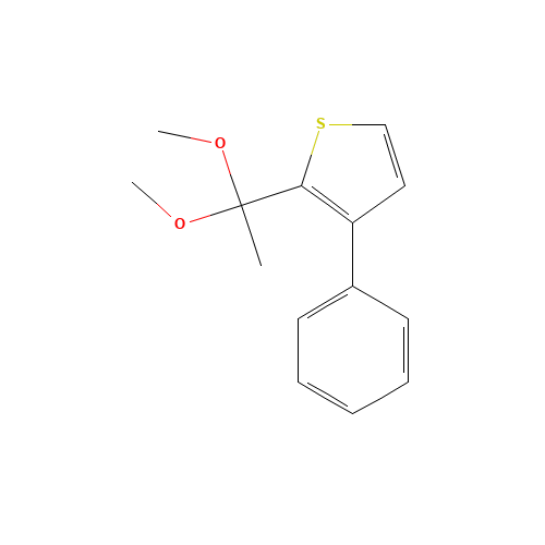 2-(1,1-dimethoxyethyl)-3-phenylthiophene (CAS: 893442-04-1) - Chemical Structure and Molecular Formula 