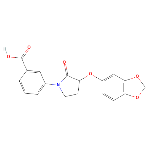 3-[3-(1,3-benzodioxol-5-yloxy)-2-oxopyrrolidin-1-yl]benzoic acid (CAS: 649773-85-3) - Related Chemical Product