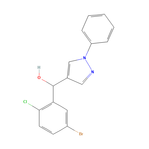 (5-bromo-2-chlorophenyl)-(1-phenylpyrazol-4-yl)methanol (CAS: 842136-72-5) - Related Chemical Product
