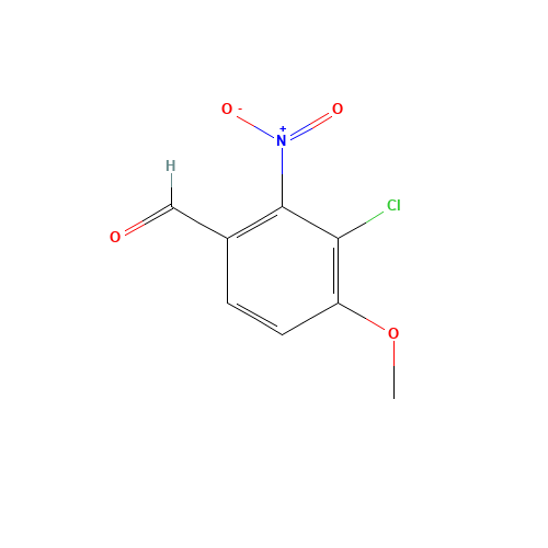 3-chloro-4-methoxy-2-nitrobenzaldehyde (CAS: 1170698-04-0) - Chemical Structure and Molecular Formula 