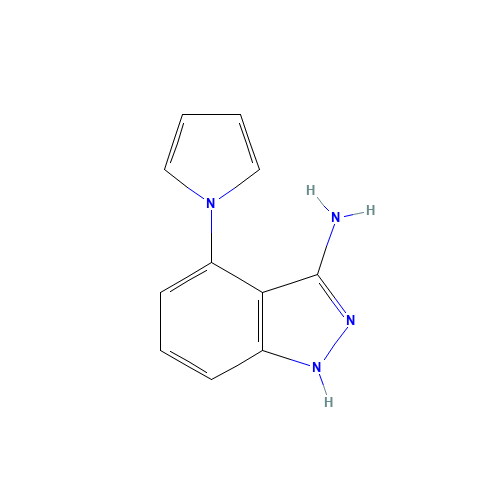 4-pyrrol-1-yl-1H-indazol-3-amine (CAS: 404827-79-8) - Chemical Structure and Molecular Formula 