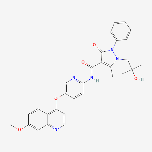 1-(2-hydroxy-2-methylpropyl)-N-[5-(7-methoxyquinolin-4-yl)oxypyridin-2-yl]-5-methyl-3-oxo-2-phenylpyrazole-4-carboxamide (CAS: 913376-83-7) - Related Chemical Product