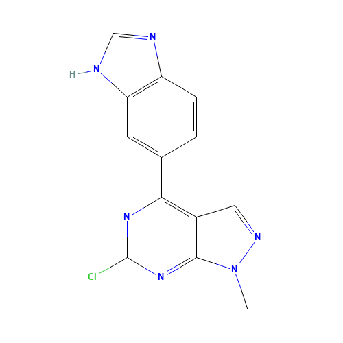 4-(3H-benzimidazol-5-yl)-6-chloro-1-methylpyrazolo[3,4-d]pyrimidine (CAS: 1292902-30-7) - Chemical Structure and Molecular Formula 
