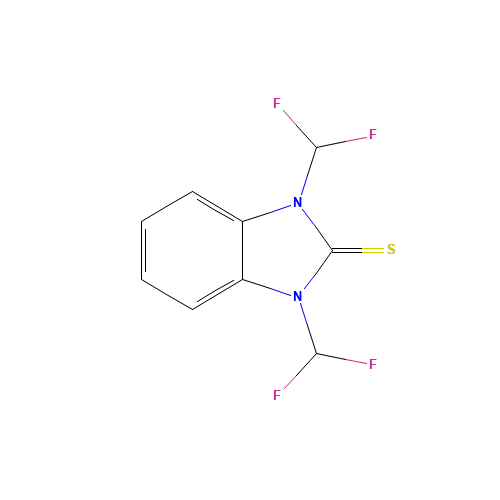 1,3-bis(difluoromethyl)benzimidazole-2-thione (CAS: 329269-79-6) - Chemical Structure and Molecular Formula 