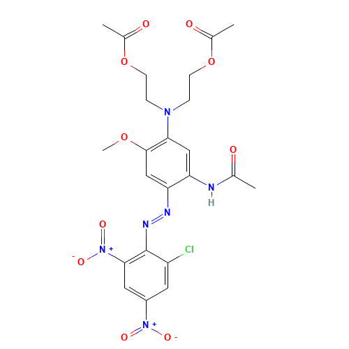 2-[5-acetamido-N-(2-acetyloxyethyl)-4-[(2-chloro-4,6-dinitrophenyl)diazenyl]-2-methoxyanilino]ethyl acetate (CAS: 3618-73-3) - Related Chemical Product